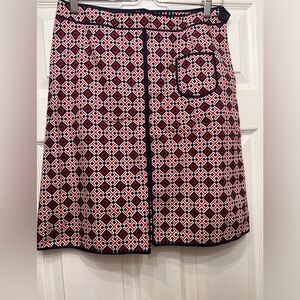 Tory Burch A-Line Skirt  size 6 Red White Blue Cotton